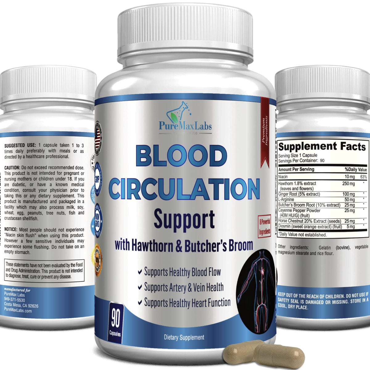 YUMMYVITE Blood Circulation Supplement bottle and capsules