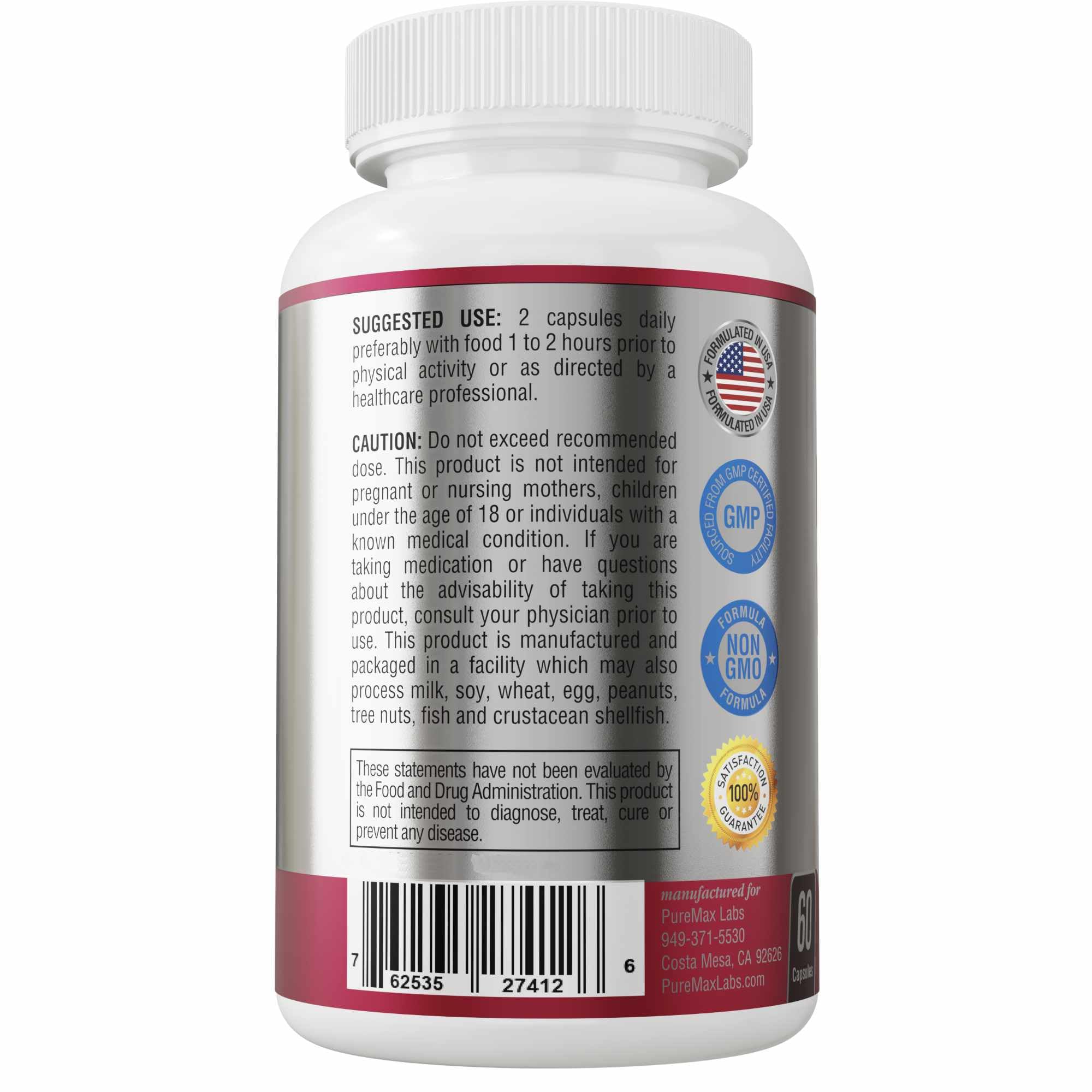 USA-made manufacturing facility badge indicating FDA inspection and GMP certification