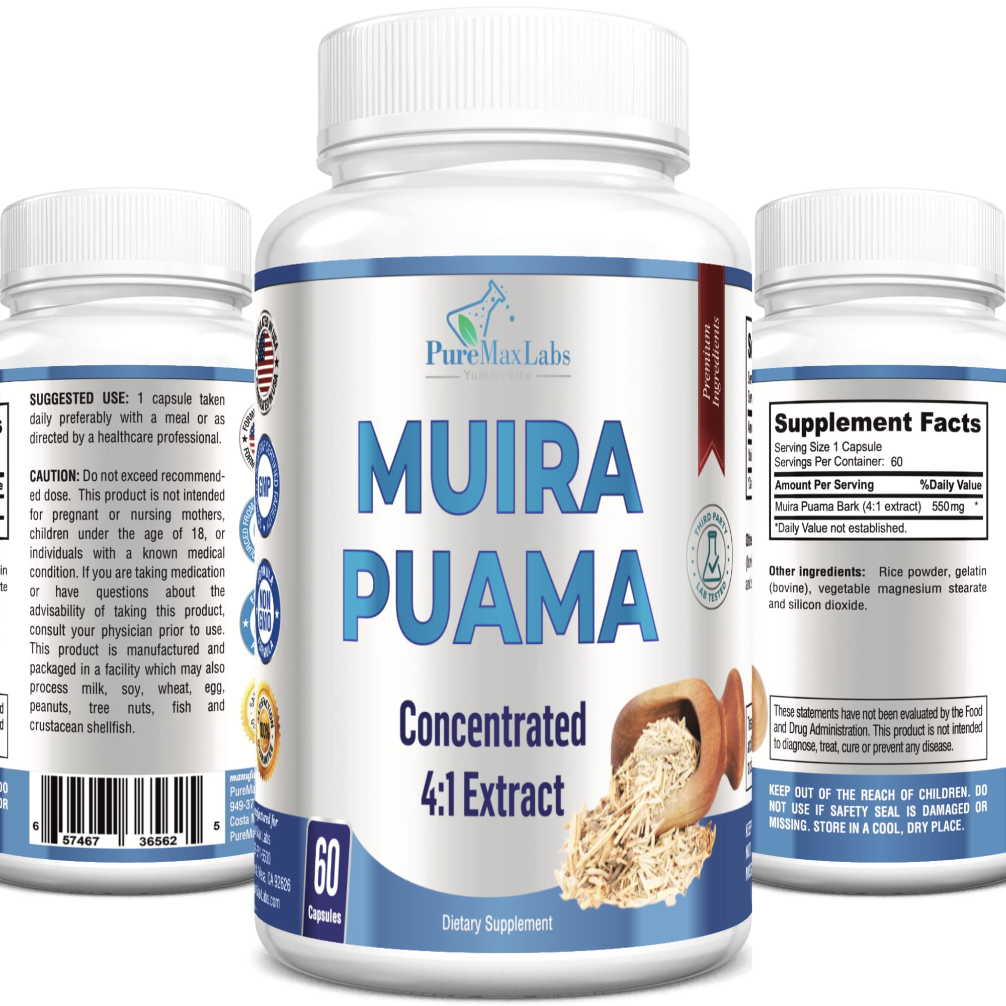 YUMMYVITE Muira Puama Capsules bottle on white background