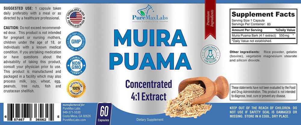 Two bottles of YUMMYVITE Muira Puama Capsules