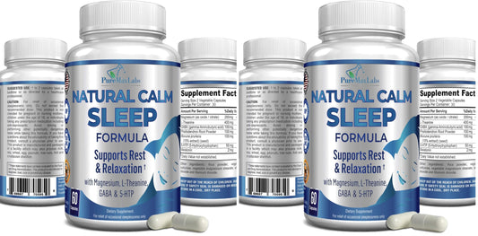 Front view of YUMMYVITE Natural Calm Sleep Aid bottle – 60 capsules (pack of 2)