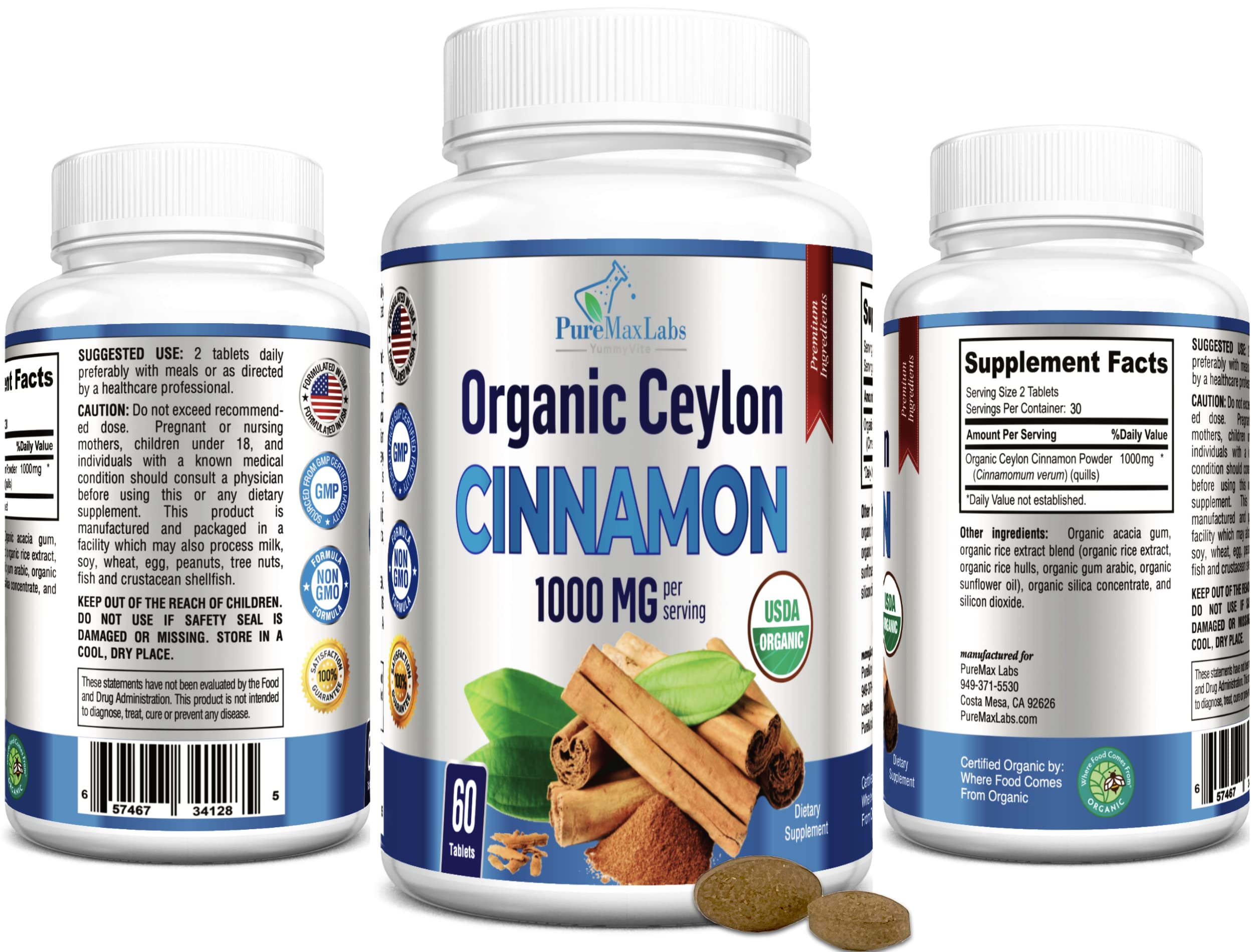 Cinnamon tablets showing fast absorption