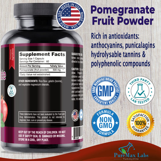 Close-up of YUMMYVITE Pomegranate Capsules capsules