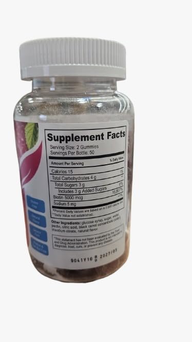 Close-up of YUM-V'S Biotin Gummies raspberry chews