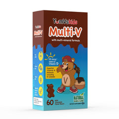 Kosher seal on YUM-V'S Kids Multivitamin Chocolate Bears