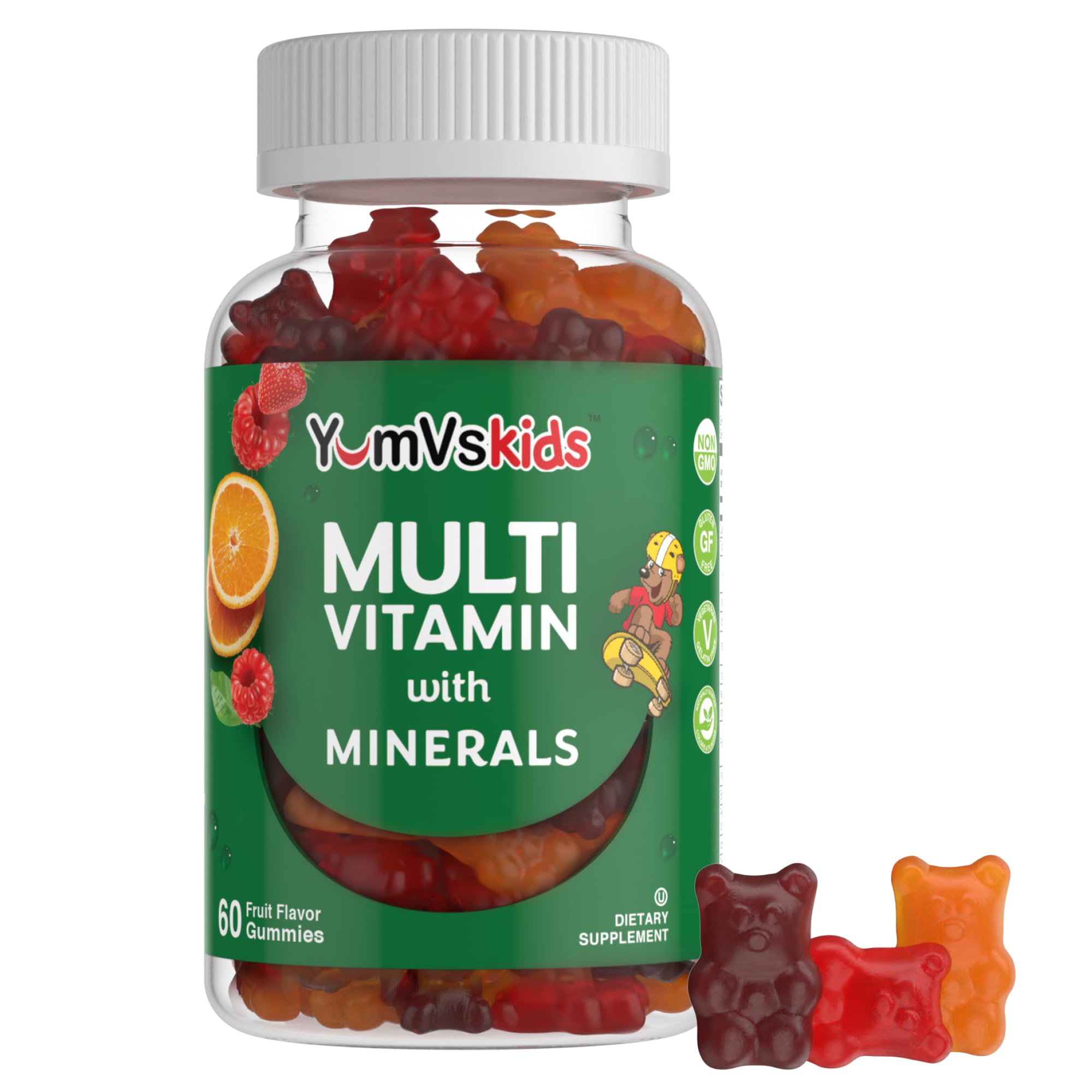 Hero image of YumVs Kids Multivitamin Gummies bottle with gummies