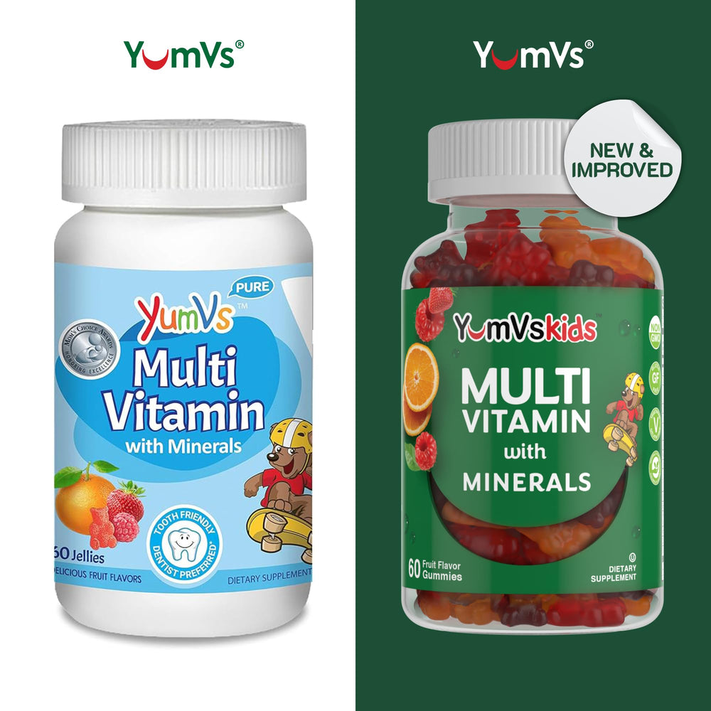 Packaging of YumVs Kids Multivitamin Gummies