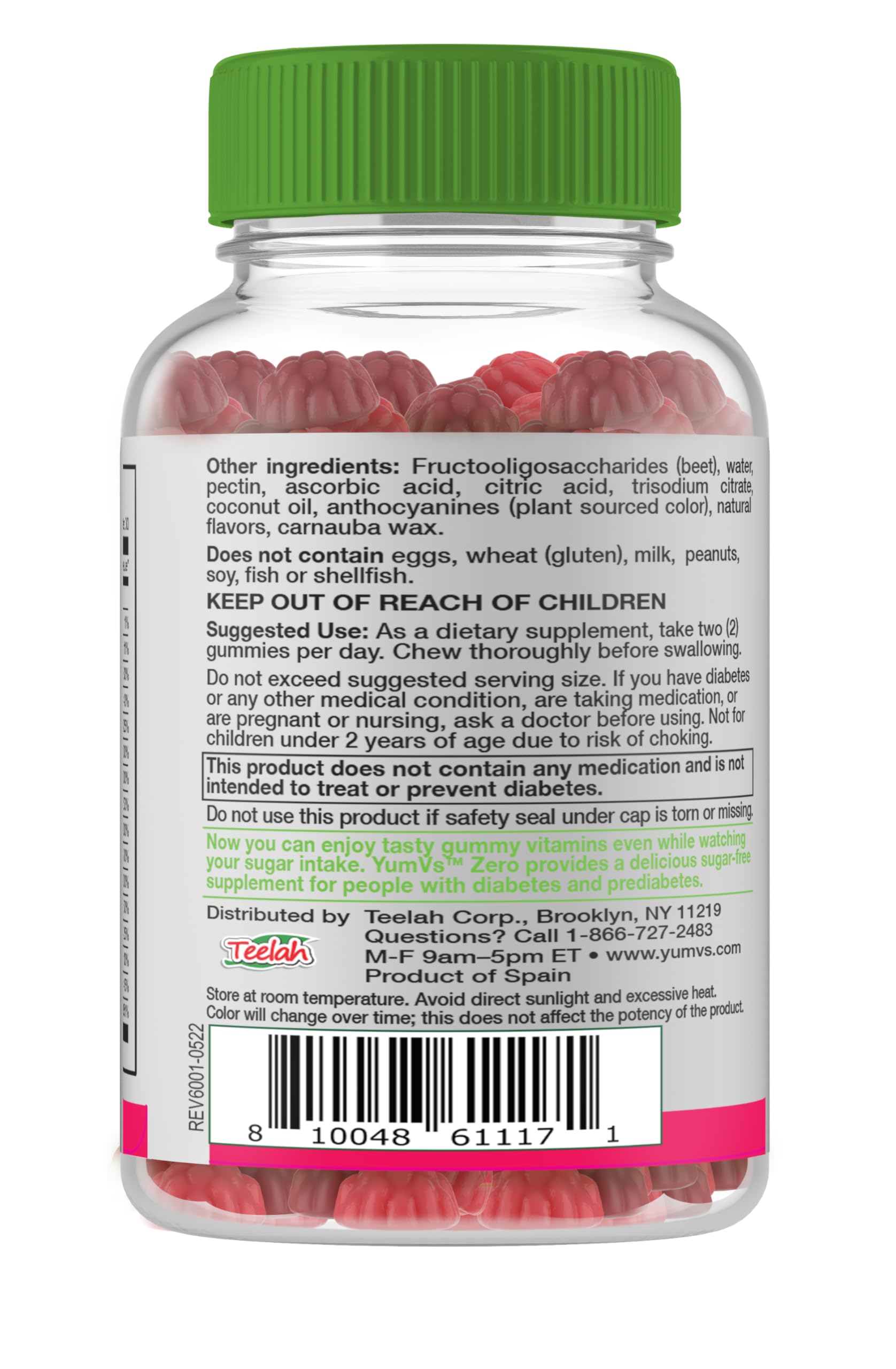 Packaging and design of YumVs Multivitamin Gummies bottle