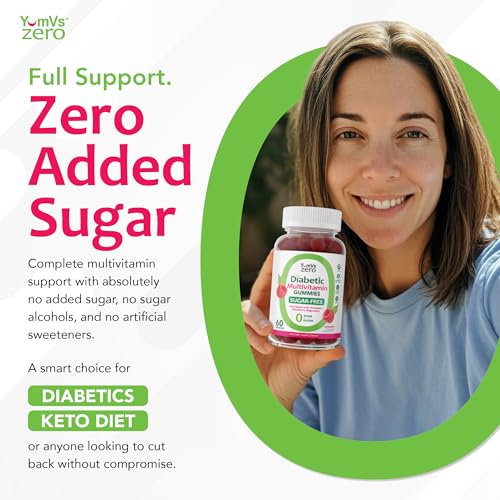 YUM-V'S Multivitamin bottle label showing sugar-free and keto-friendly claims