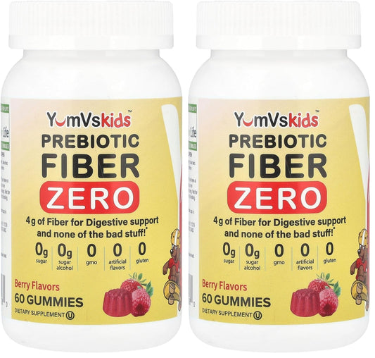 YumVs Prebiotic Fiber Gummies for Kids – Berry flavor, 70 gummies per bottle, pack of 2