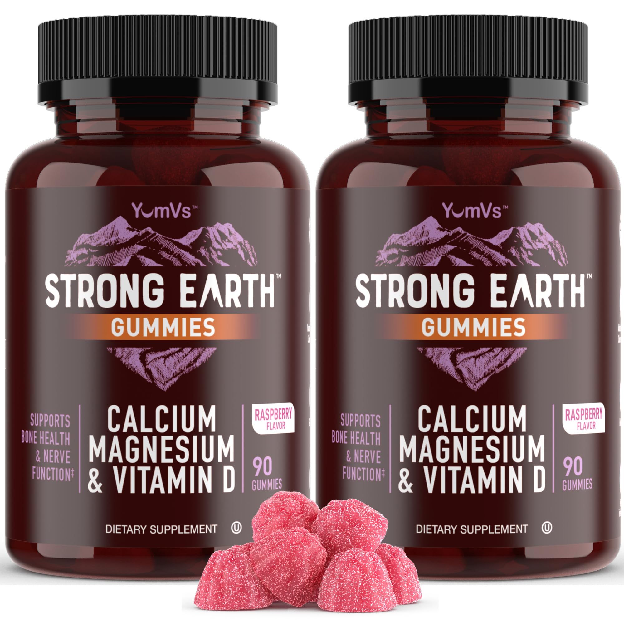 YUM-V'S Strong Earth gummies bottle front