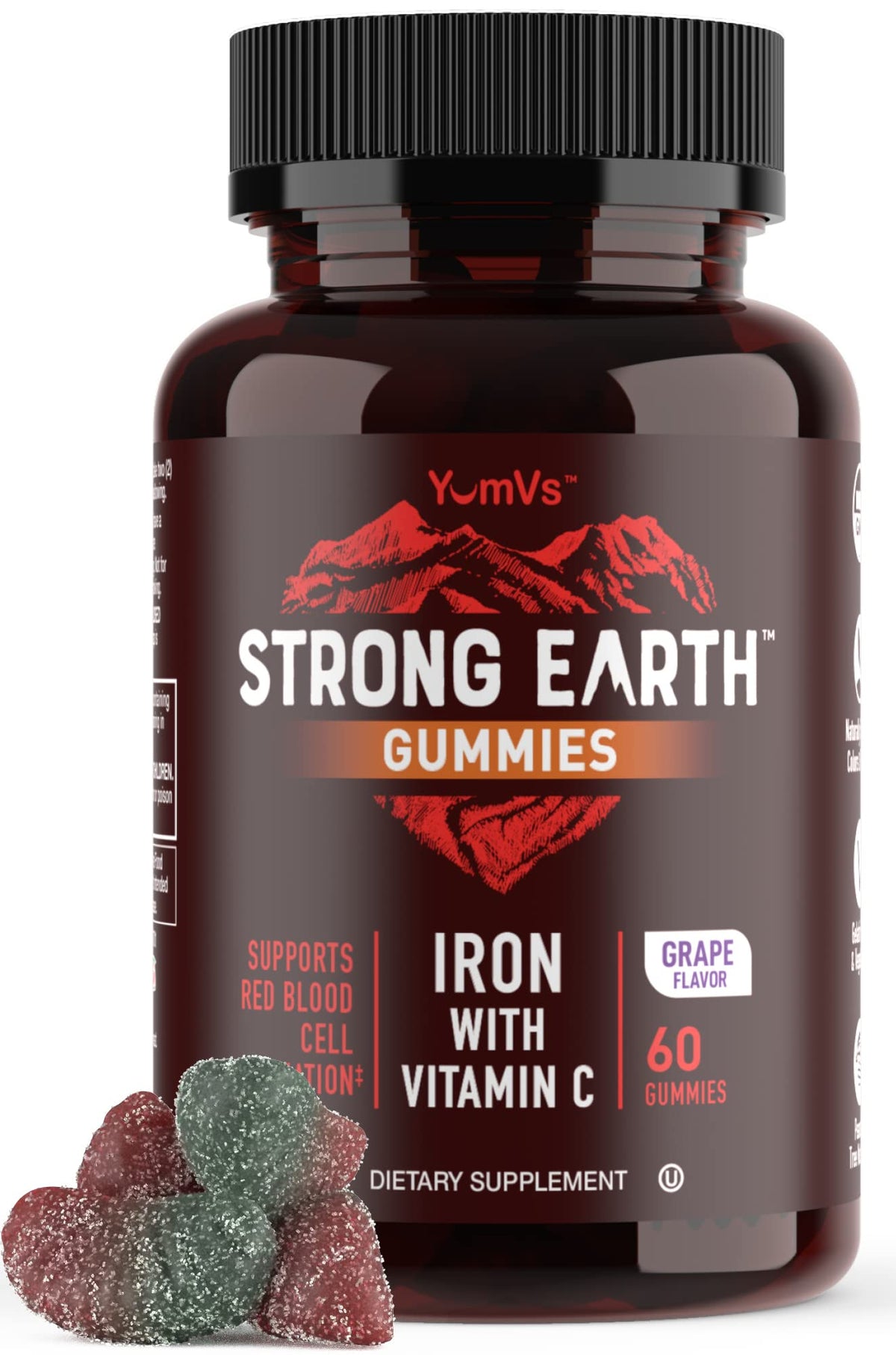 YUM-V'S Strong Earth Iron Gummies bottle - hero image