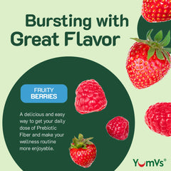 Berry-flavored gummy serving showing texture