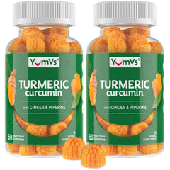 Hero image of YumV’s Turmeric Gummies with peach flavor (ginger and piperine)
