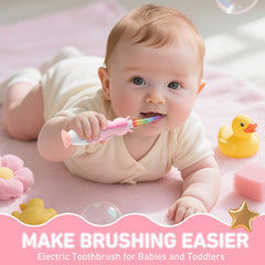 Colorful LED light on the pink toothbrush