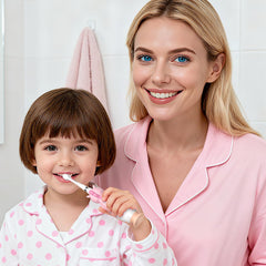 Unicorn-shaped pink handle designed for small hands