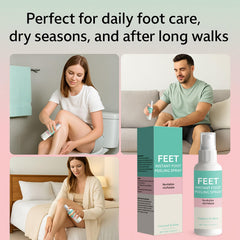 Home foot care setup with Yunmeng spray beside pedicure tools