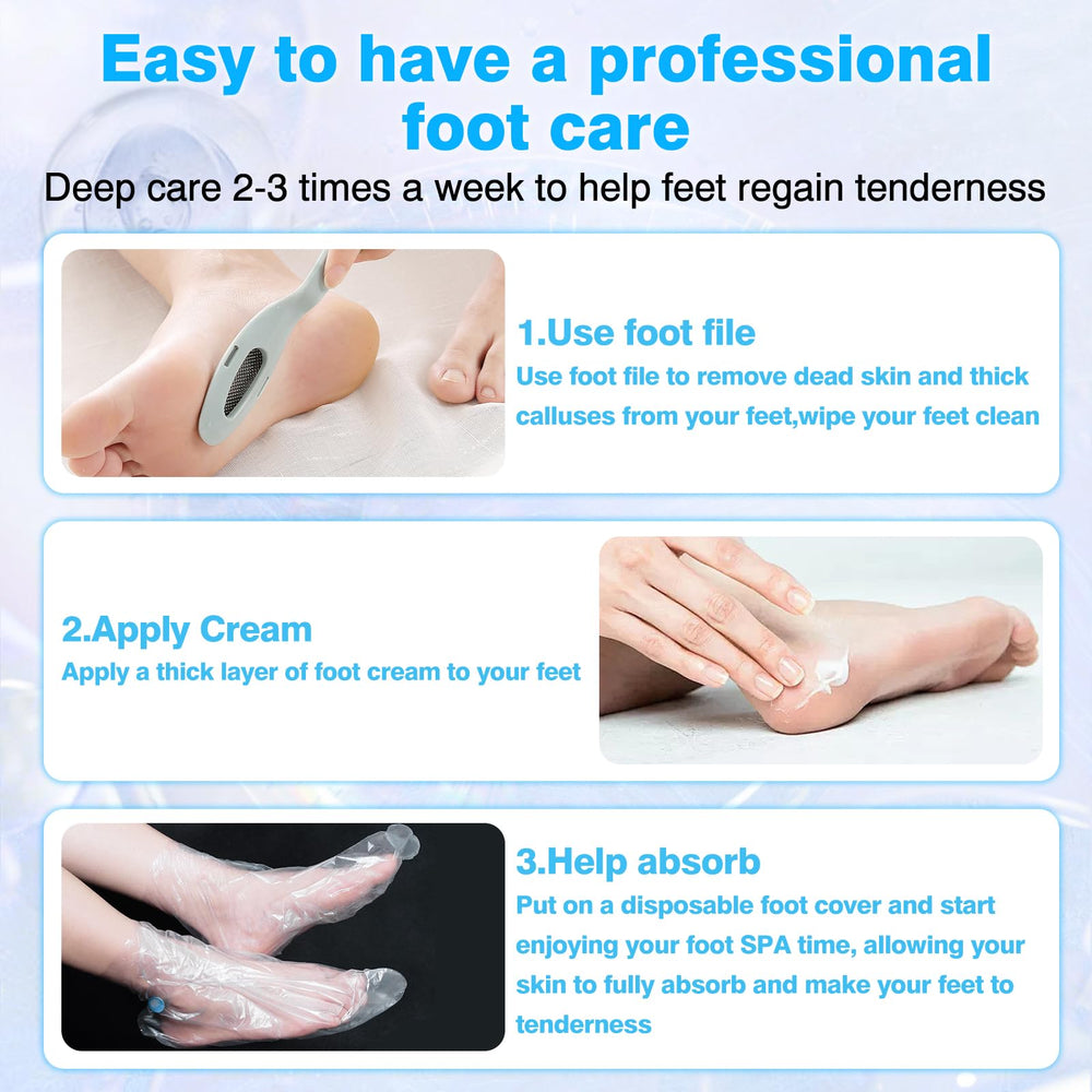 Yunmeng foot mask covers (50 pairs) ready to wear.