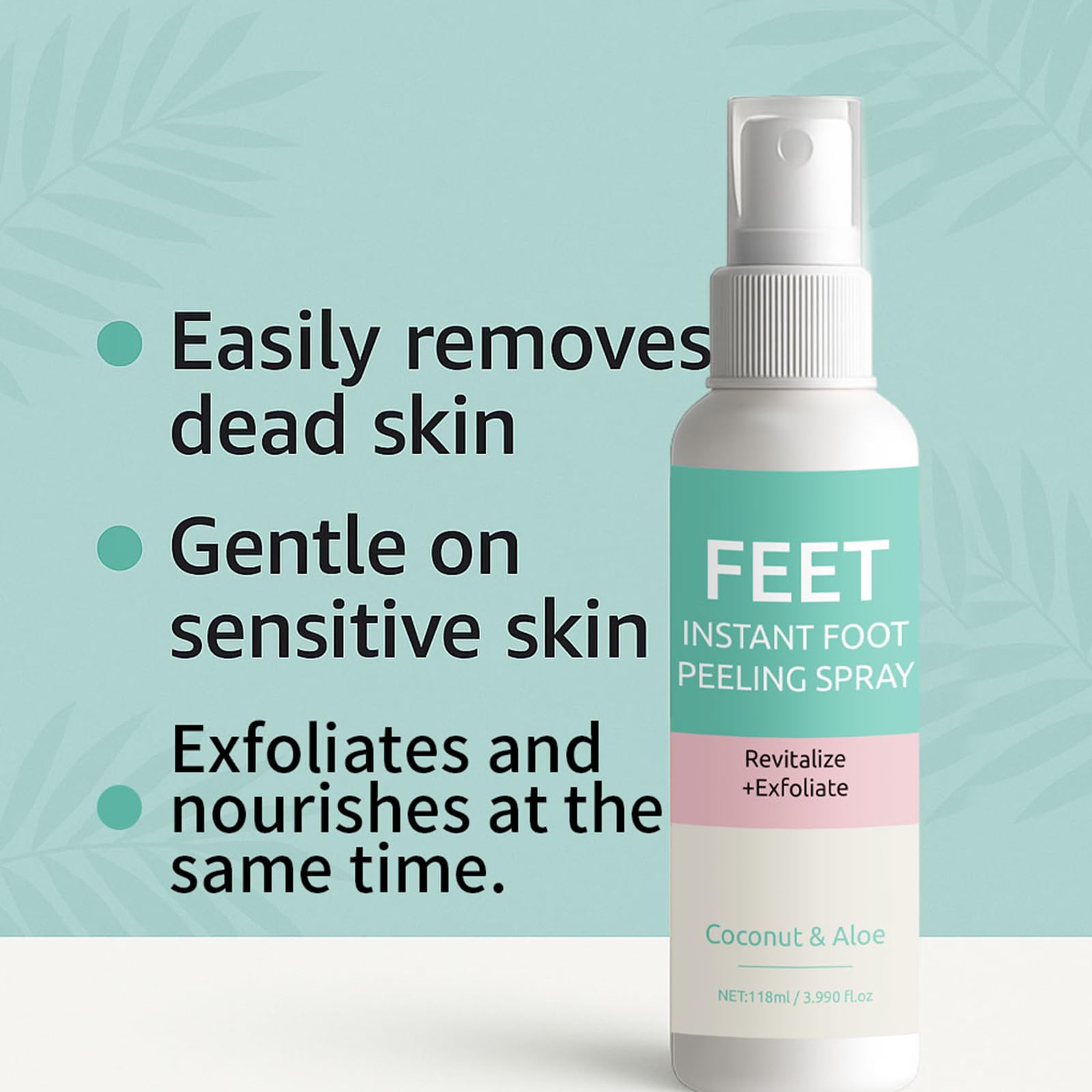 Yunmeng spray massaged into feet to soften rough skin with dual acids