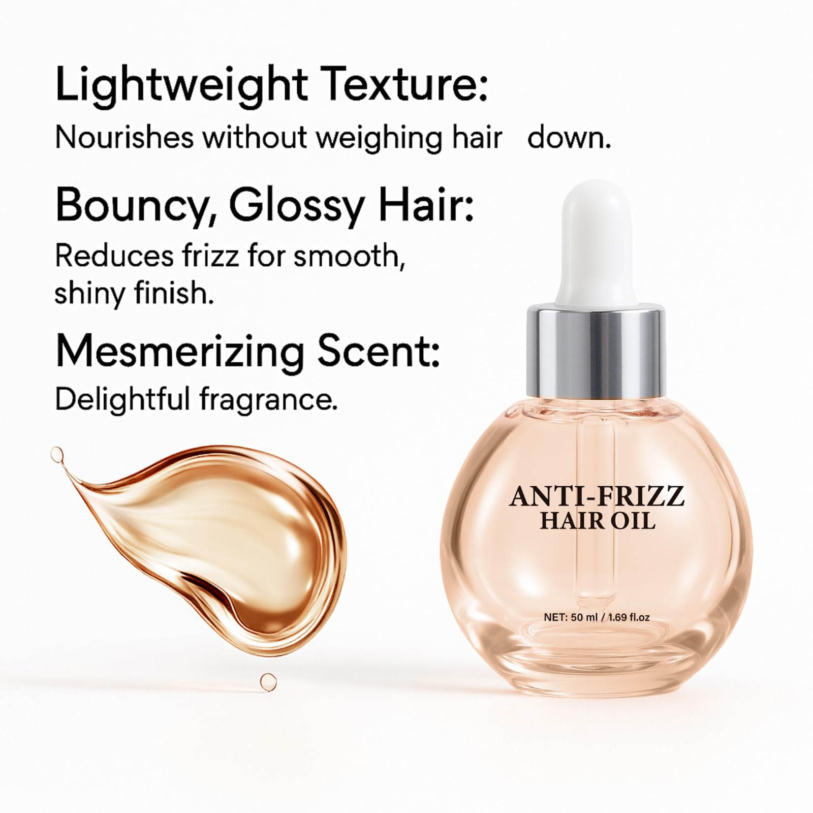 Yunmeng Hair Oil rose and vitamin E ingredients highlight.
