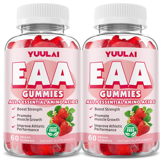 YUULAI EAA Gummies 2-pack strawberry flavor front view