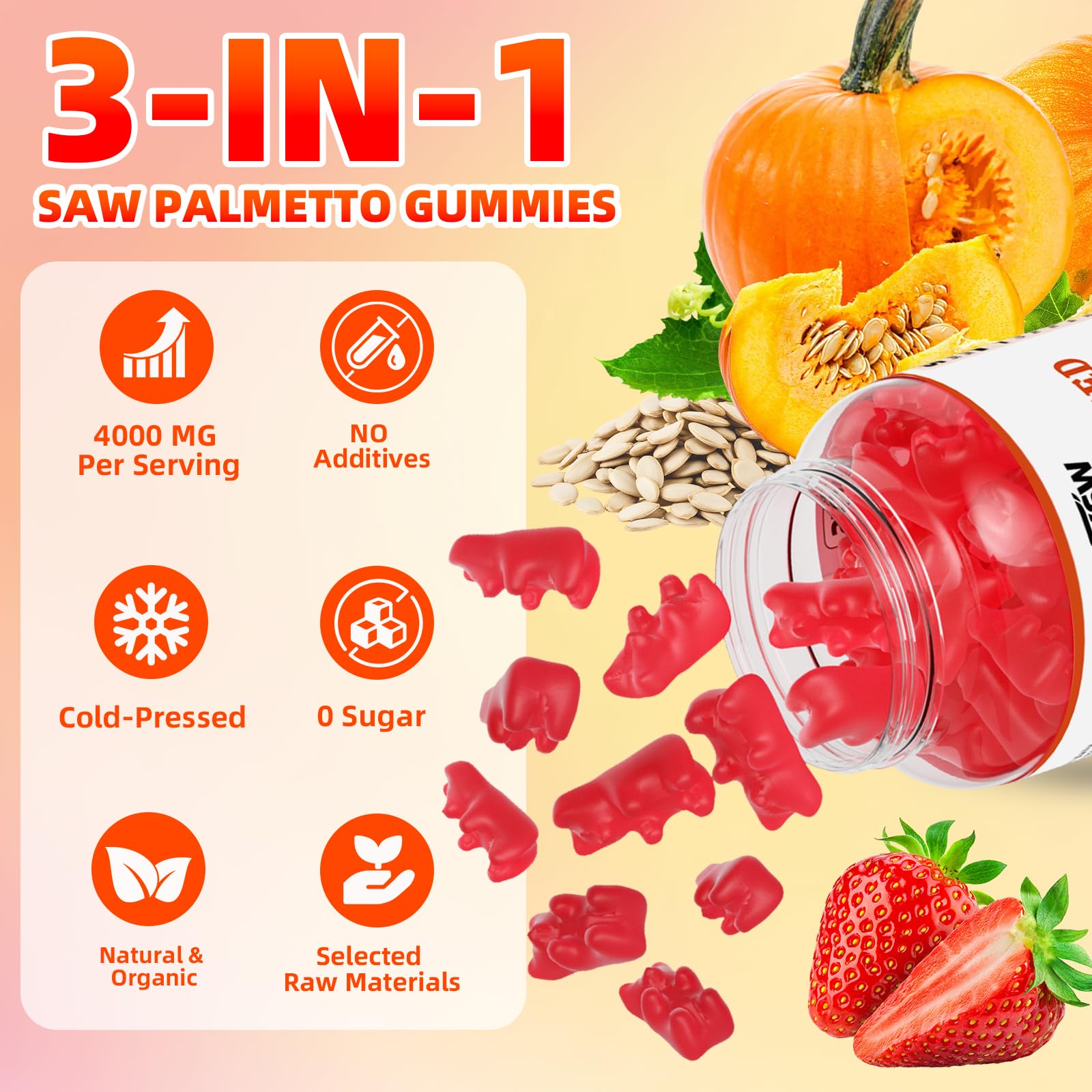 Strawberry flavor YXSW pumpkin seed oil gummies