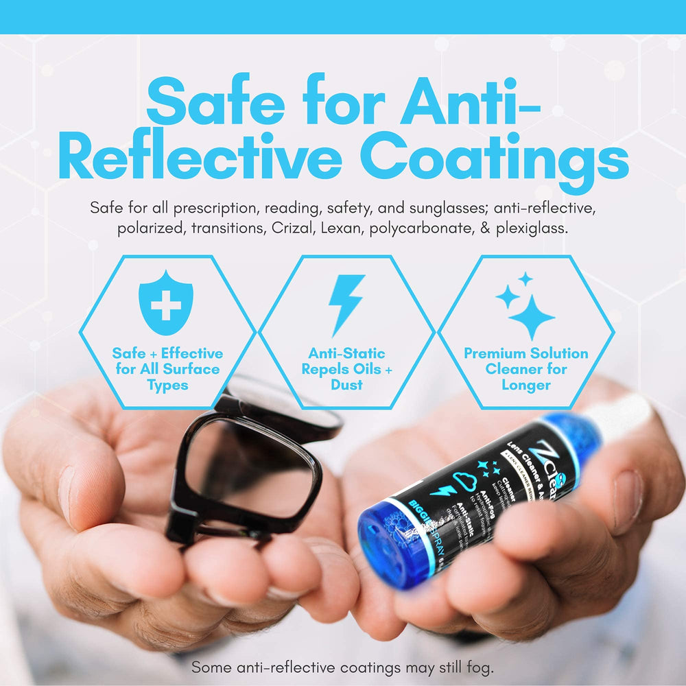 Glasses fog-free after applying Z Clear Anti-Fog Spray