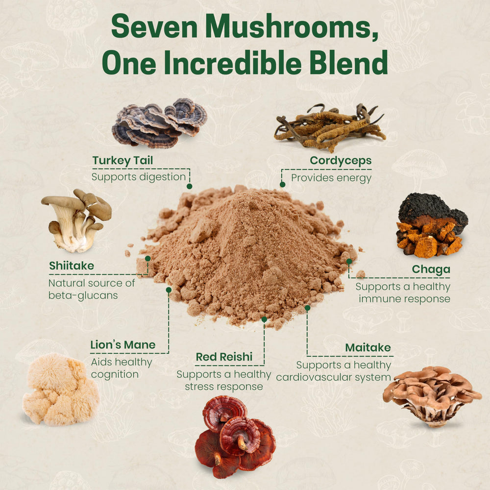 USDA Organic certified mushroom powder packaging