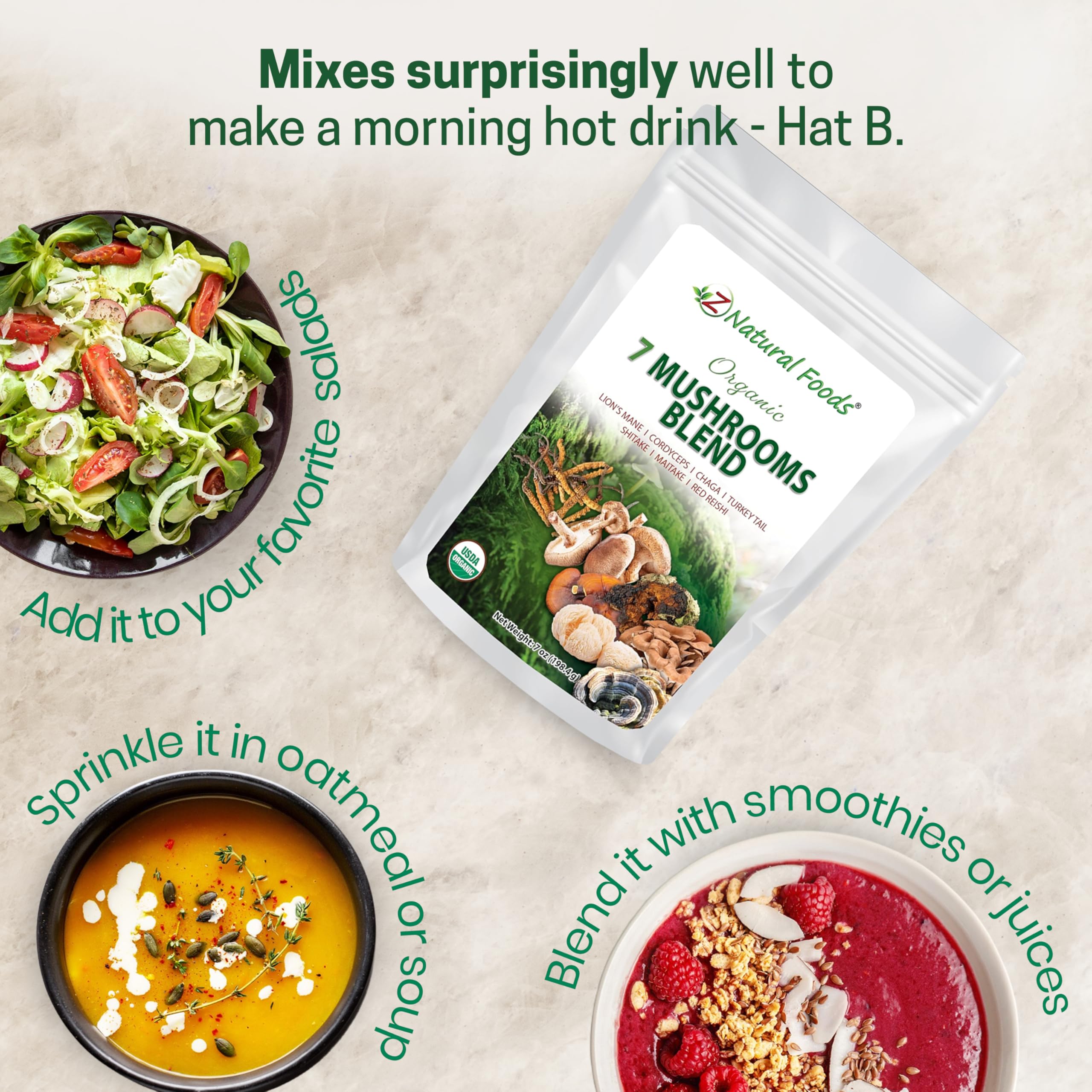 7 oz bag of Z Natural Foods mushroom powder