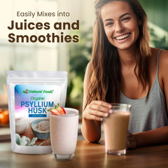 Psyllium husk flakes ready to mix into drinks or recipes