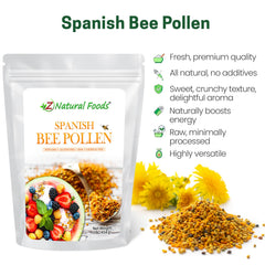 Bee pollen granules sprinkled on a fresh salad