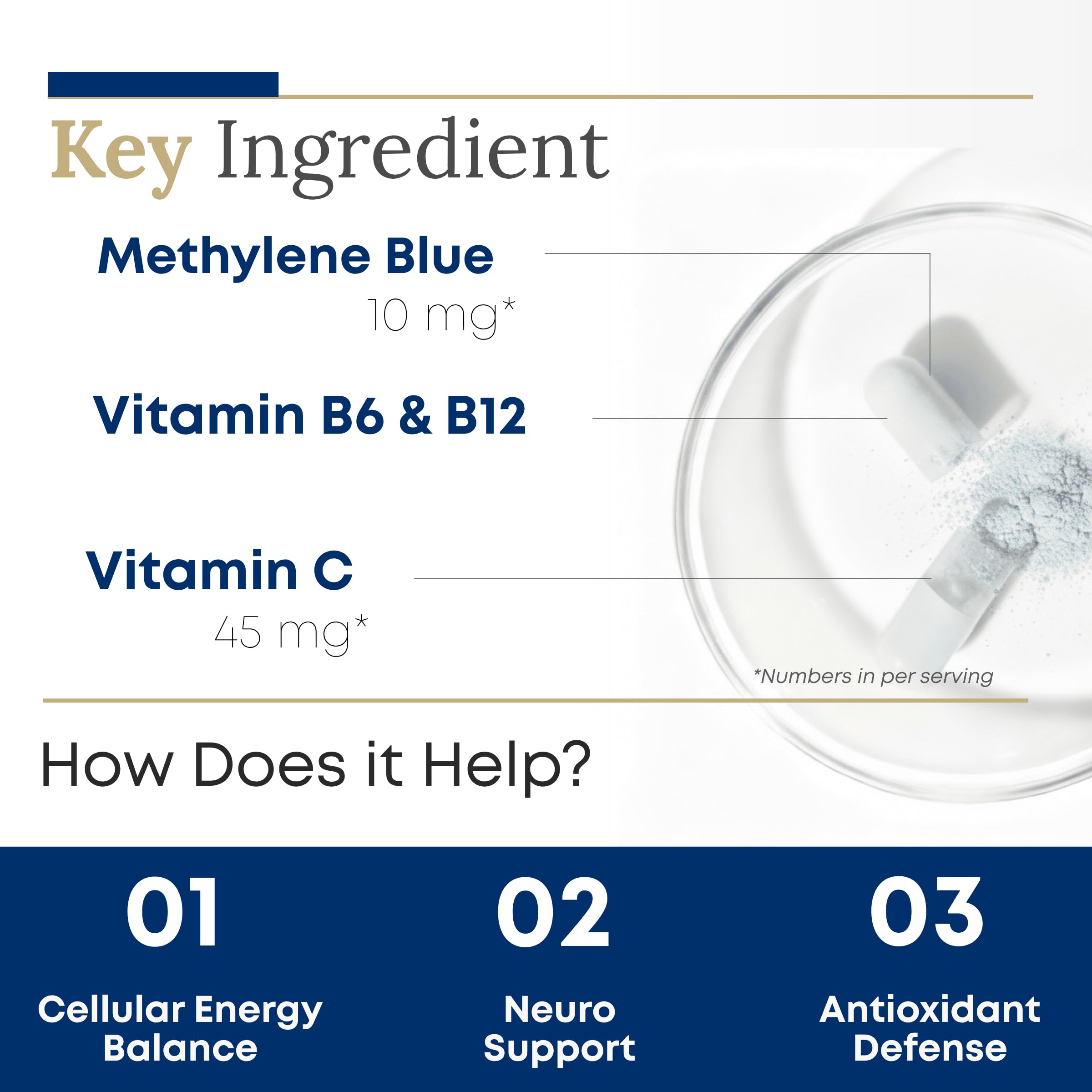 Supplement bottle label featuring Vitamin C, B12, and B6 ingredients