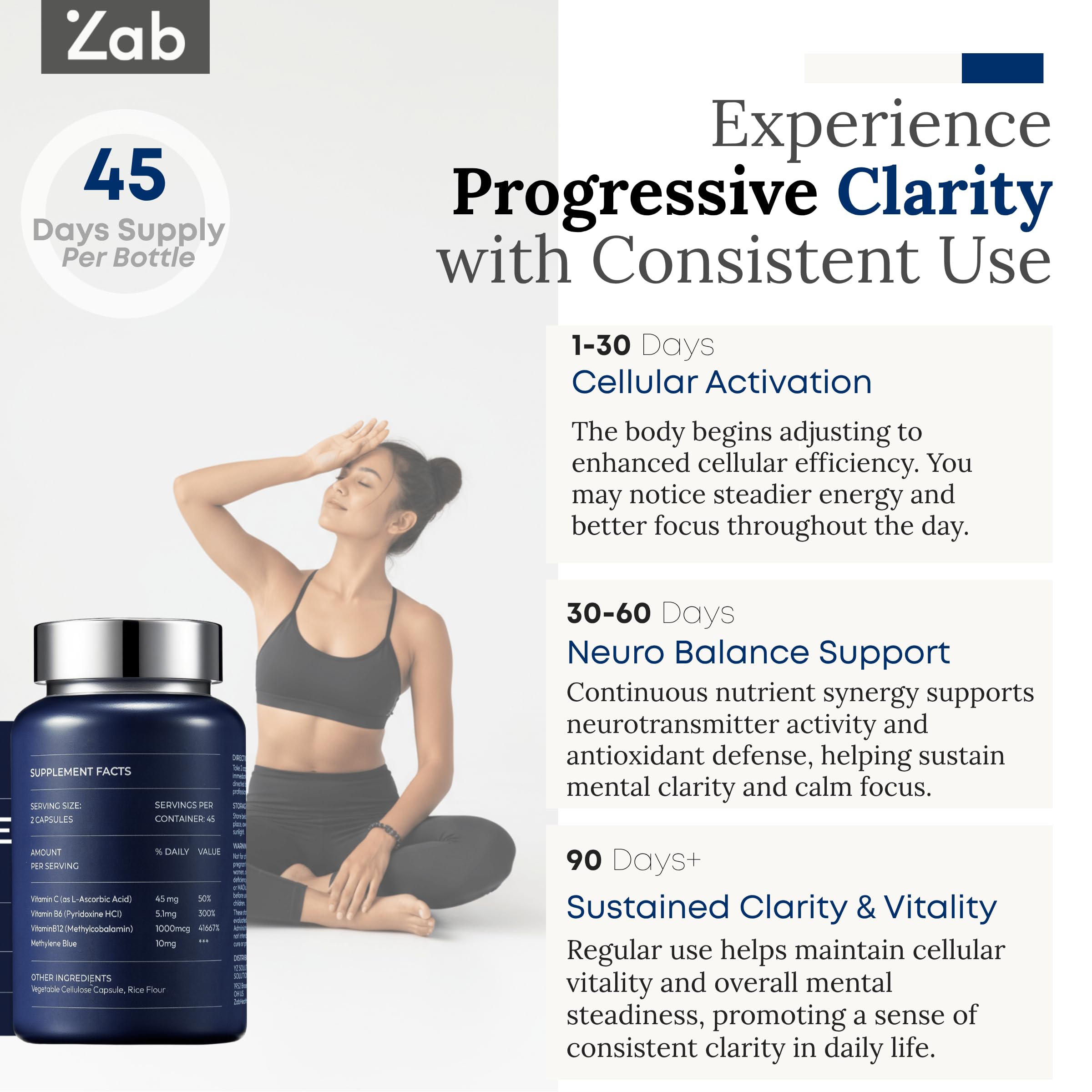 Lifestyle image emphasizing focus and cognitive clarity with blue tones
