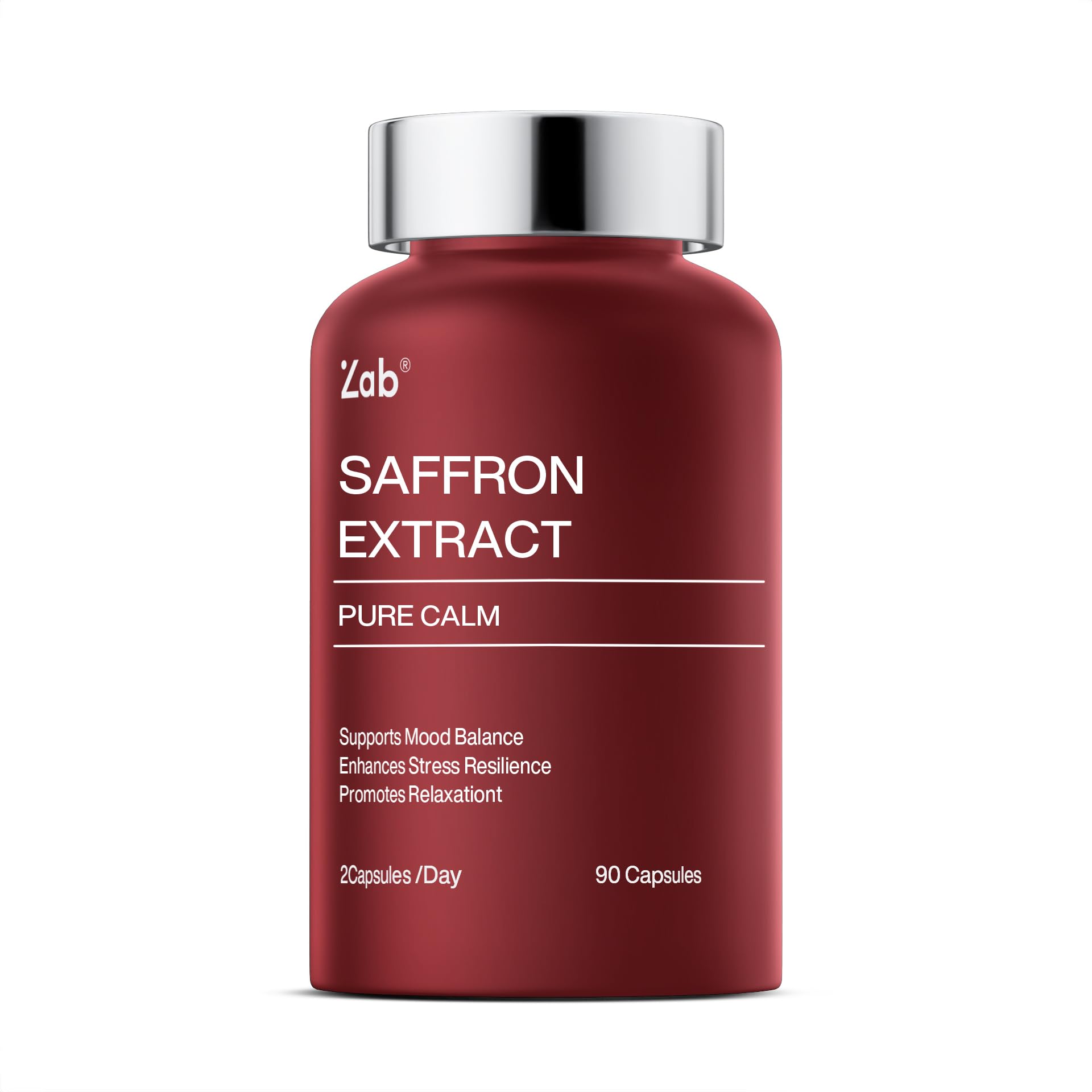 Front packaging of ZAB Saffron Supplements 88.5 mg capsules
