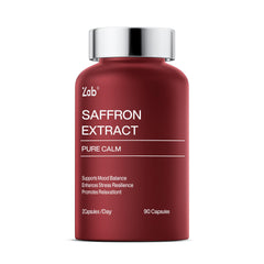 Front packaging of ZAB Saffron Supplements 88.5 mg capsules