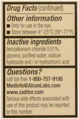 Zaditor 5ml product shot with bottle standing upright.