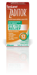 Zaditor eye drops applicator being used for lasting 12-hour relief.