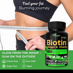 Capsules for hair, skin and nails with collagen and keratin