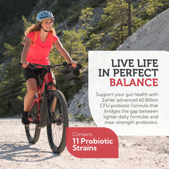 Illustration of 11 probiotic strains including Lactobacillus acidophilus