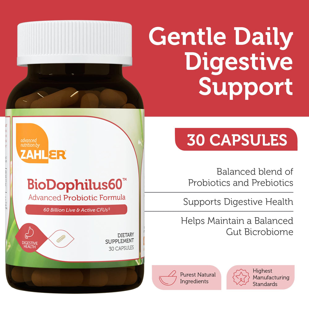 Digestive health benefits of Zahler Biodophilus probiotic