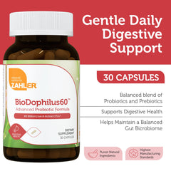 Digestive health benefits of Zahler Biodophilus probiotic