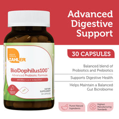 Graphic showing 11 probiotic strains included in BioDophilus100