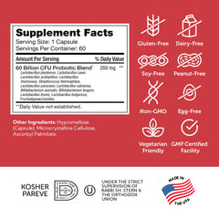 60 Billion CFU graphic on BioDophilus60 packaging