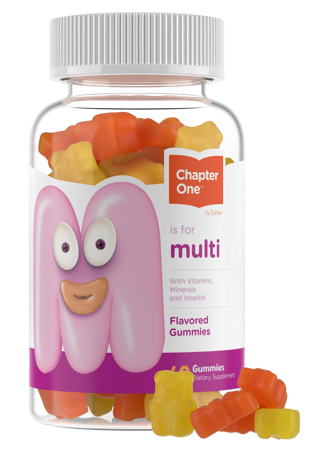 Front view of Zahler Chapter One Kids Multivitamin Gummy bottle (60 count)