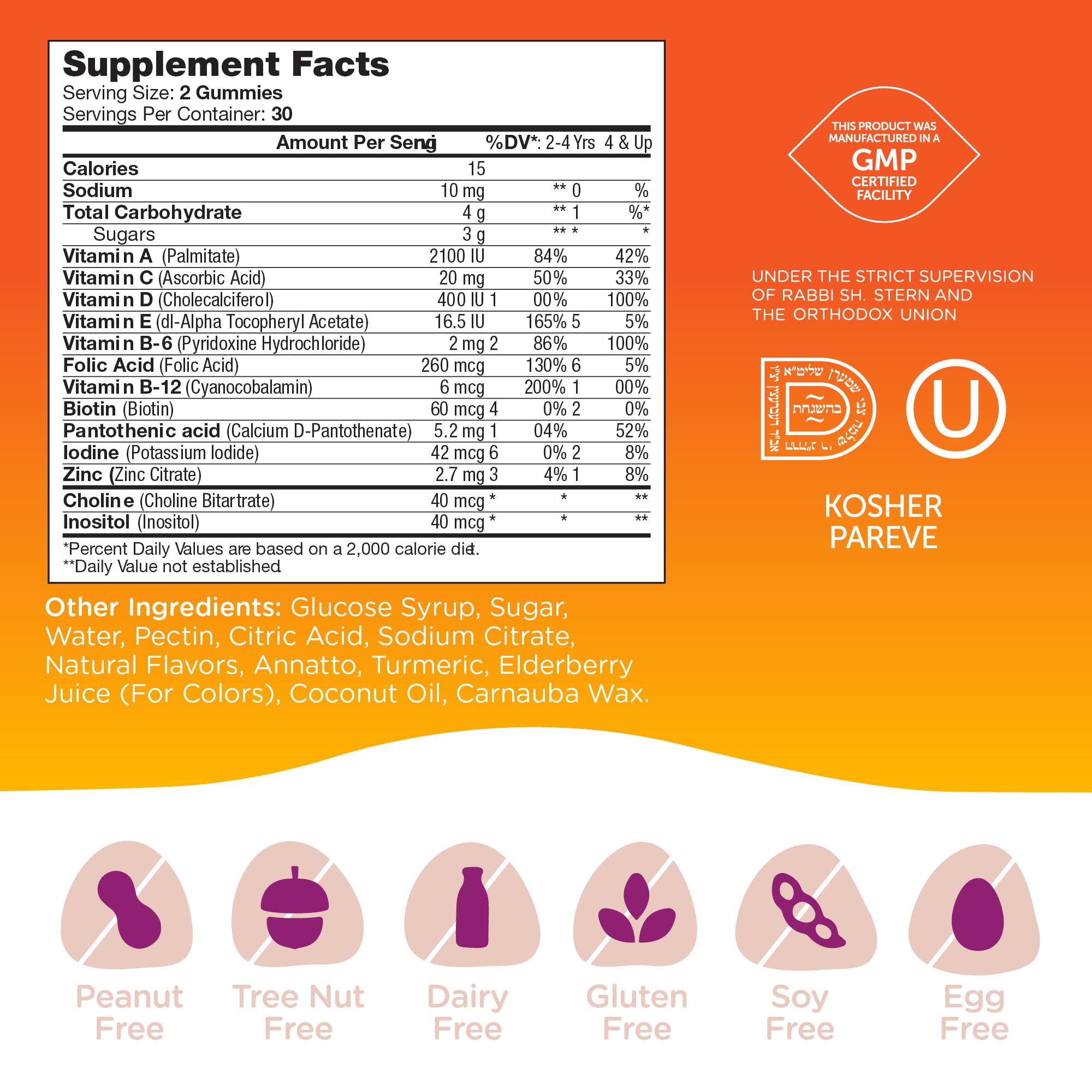 Family-size Zahler Chapter One Kids Multivitamin Gummy 120-count bottle