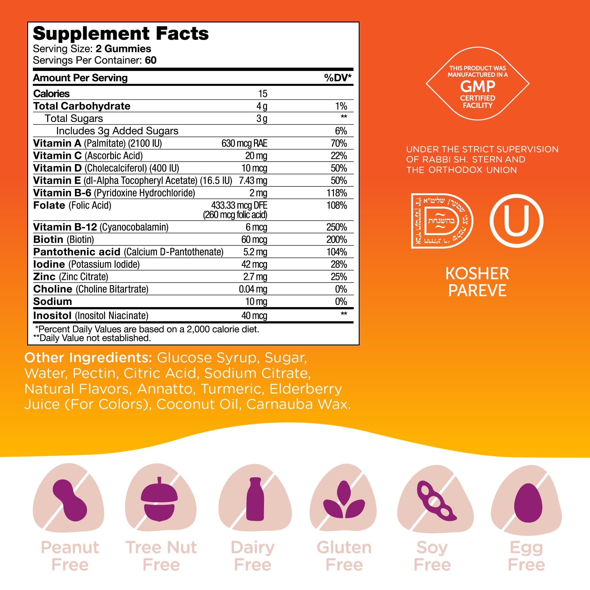 Made in the USA label for Zahler Chapter One multivitamin gummies