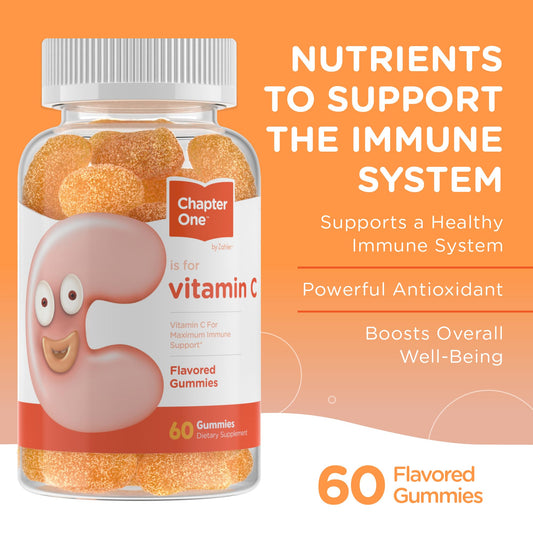 Close-up of orange-flavored Vitamin C gummy