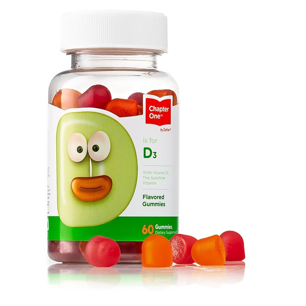 Front view of Zahler Chapter One Vitamin D3 Gummies 60-count bottle