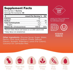 Side view of Zahler Chapter One Vitamin D3 Gummies bottle