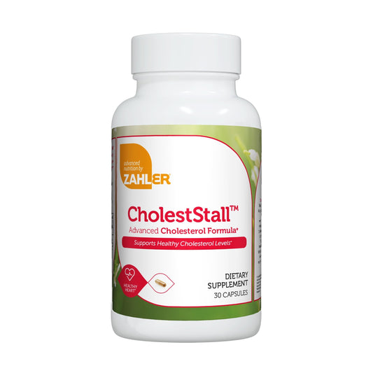 Front view of Zahler CholestStall bottle